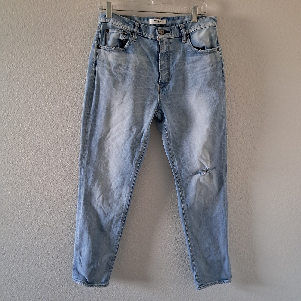 Moussy Vintage Hillrose Ankle Crop Jeans. Blue Size 29 Made In Japan Light Wash - Picture 2 of 10